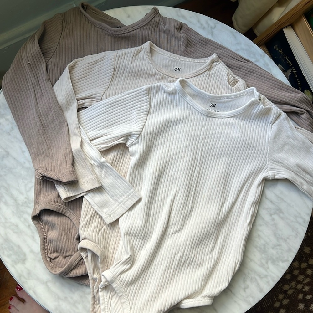 Bundle of three snap crotch bodysuits